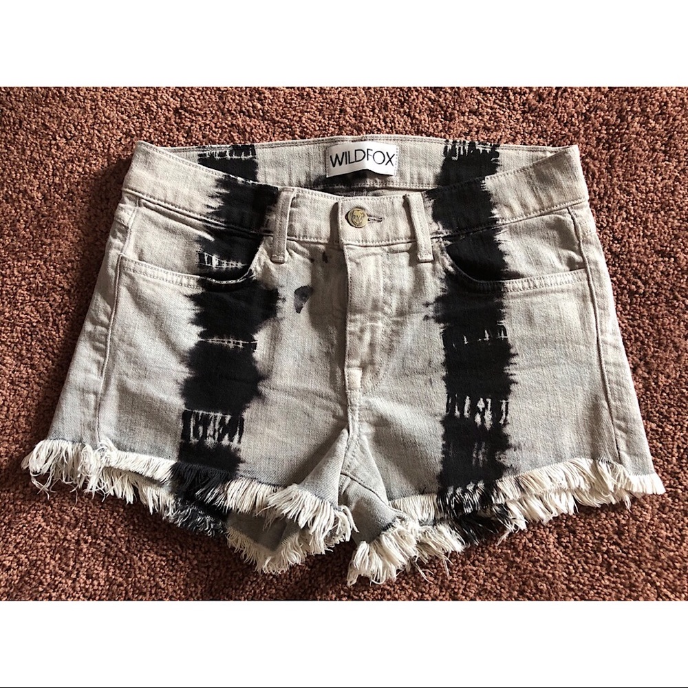 Wildfox Ruby Tie-dye Denim Cutoff Shorts